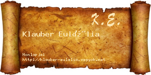 Klauber Eulália névjegykártya